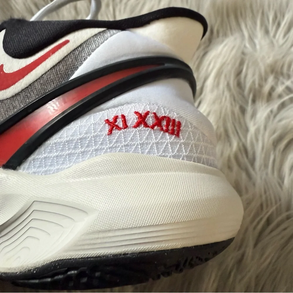 NIKE Kyrie 8 Kids Shoes in White University Red-Black Size 5Y